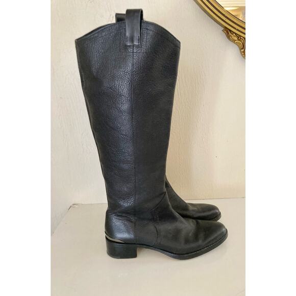 Louise Et Cie Women's Black Leather Boots Tall Riding Size 7.5M - Picture 4 of 11